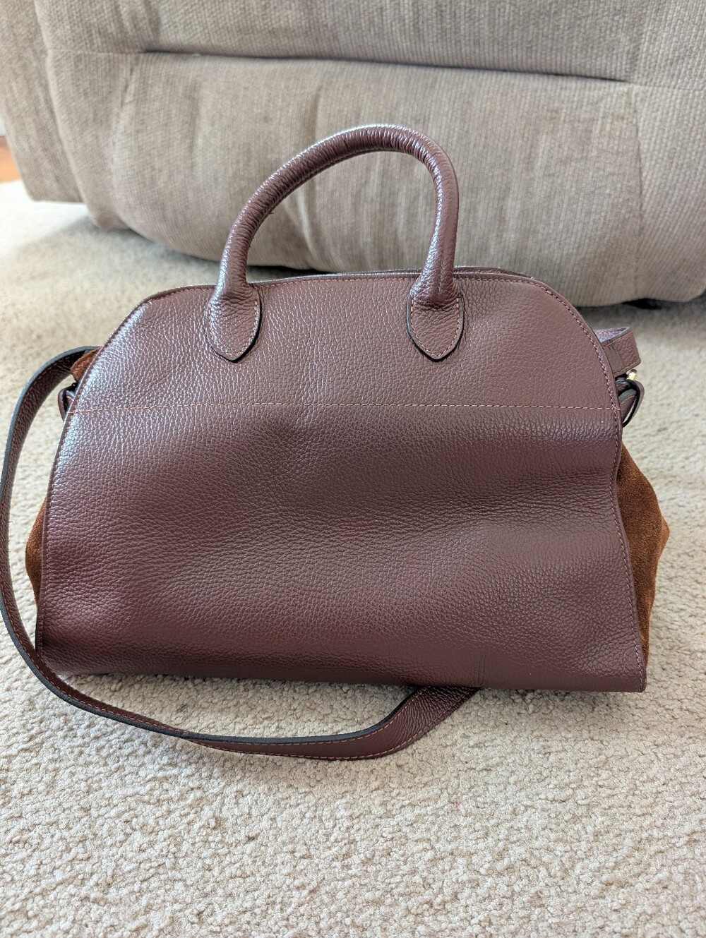 Anna Paola Classic Italian Leather Brown Leather Satchel Handbag